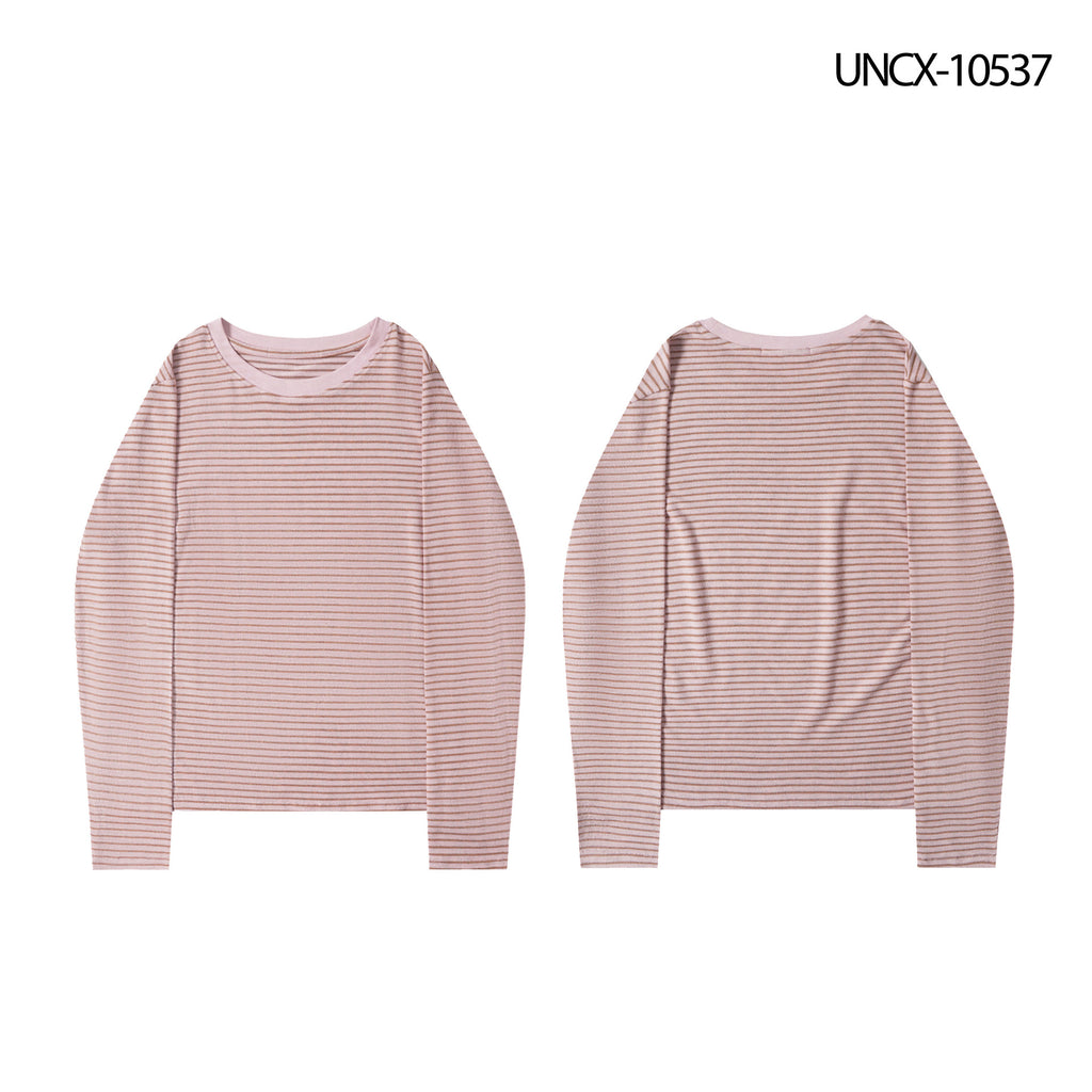 Striped Long Sleeve Round Neck T-shirt