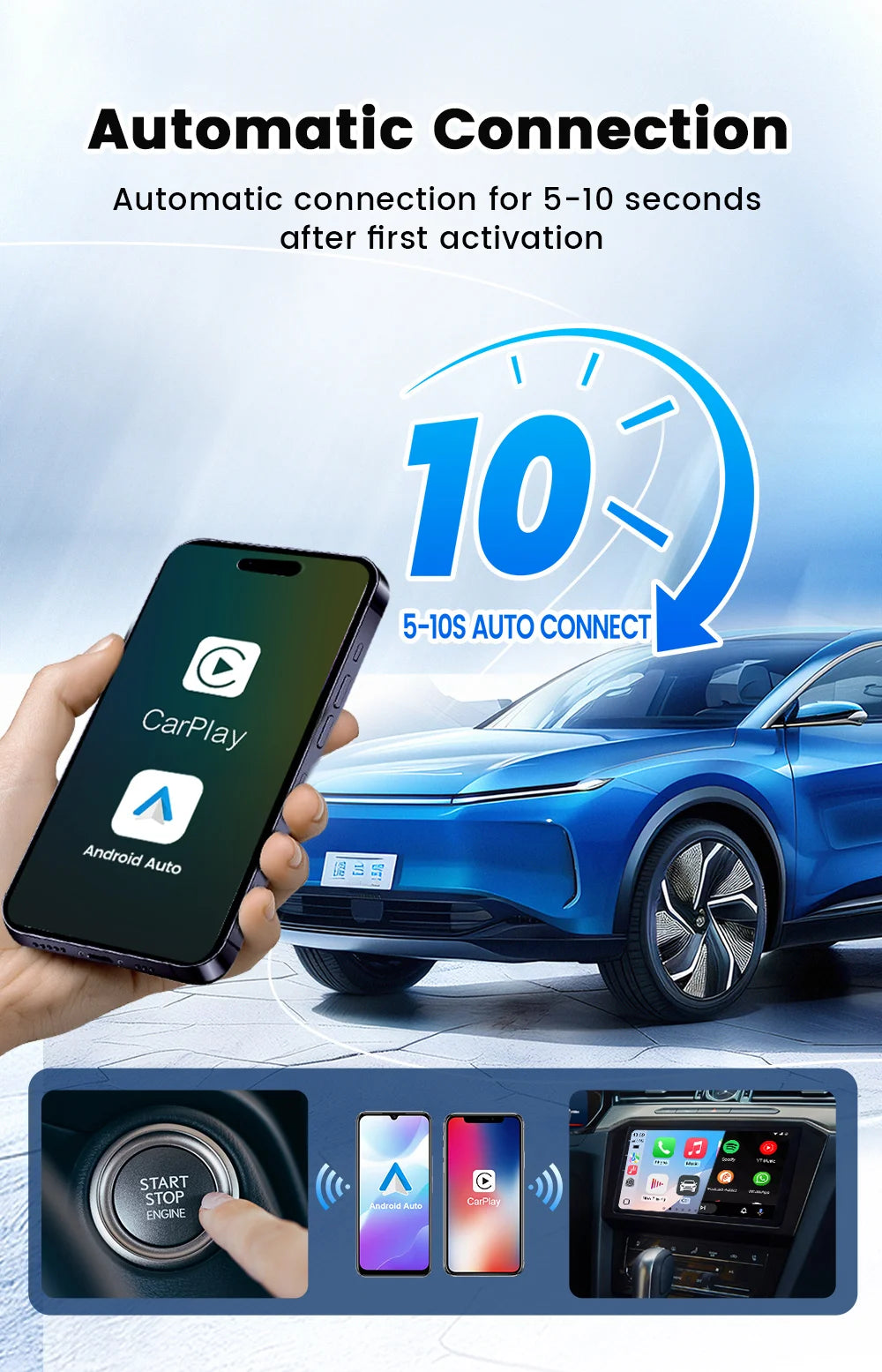 2 in 1 CarlinKit 5.0 Ultra Wireless CarPlay Android Auto Adapter 2026 New 5G Wifi Wireless Box for Car with Wired CarPlay IOS26