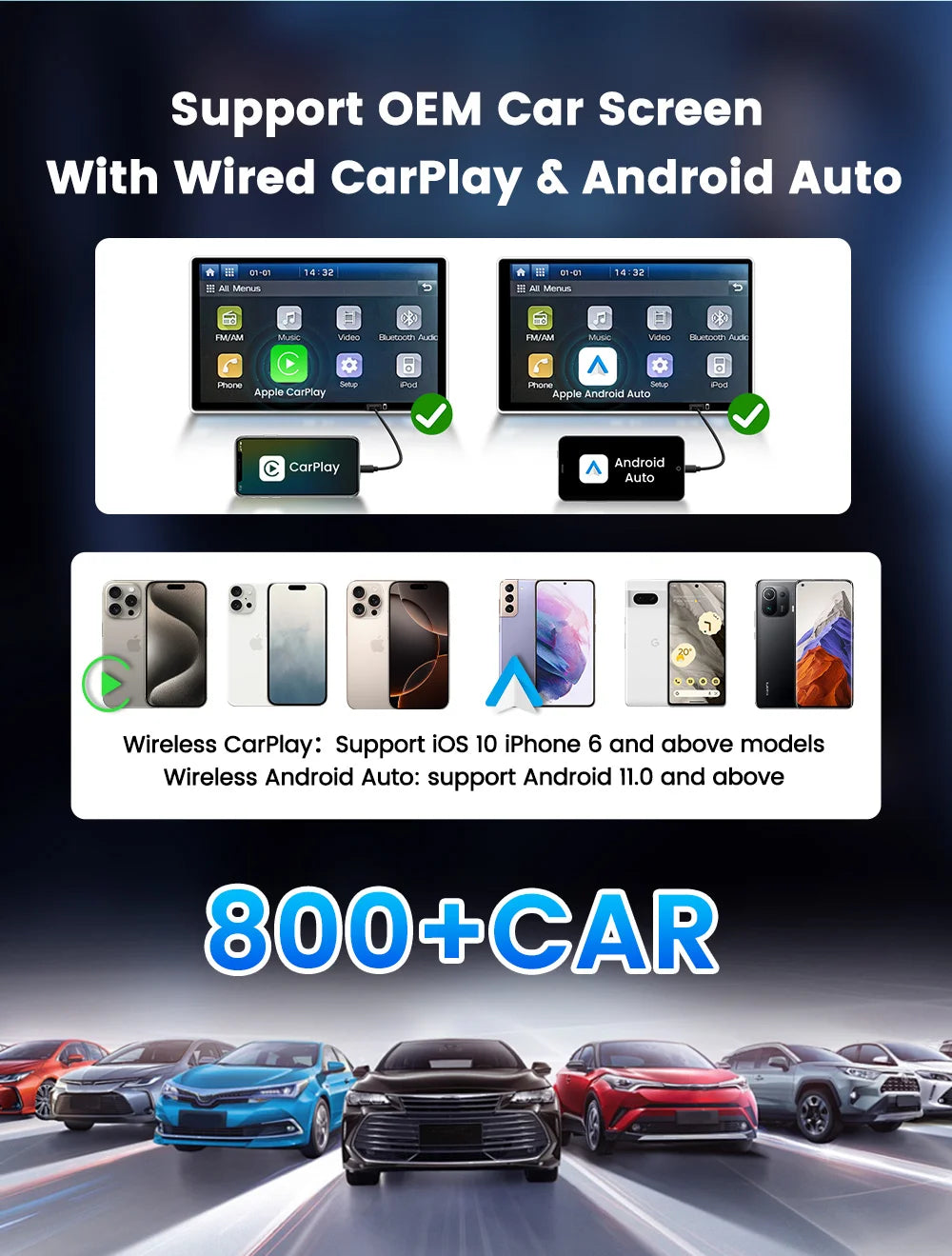 2 in 1 CarlinKit 5.0 Ultra Wireless CarPlay Android Auto Adapter 2026 New 5G Wifi Wireless Box for Car with Wired CarPlay IOS26