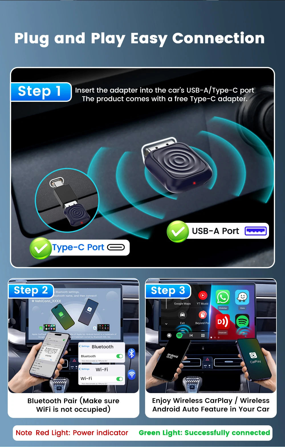 2 in 1 CarlinKit 5.0 Ultra Wireless CarPlay Android Auto Adapter 2026 New 5G Wifi Wireless Box for Car with Wired CarPlay IOS26