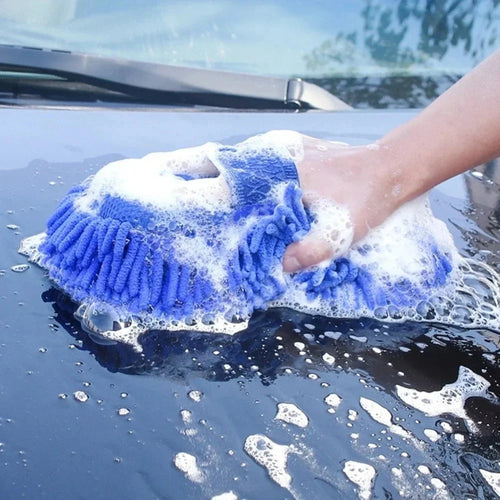 1/2Pcs Microfiber Chenille Car Wash Sponge Pad Washing Glove Towel Cleaning Kit for Car Care Styling Auto Detailing Accessories