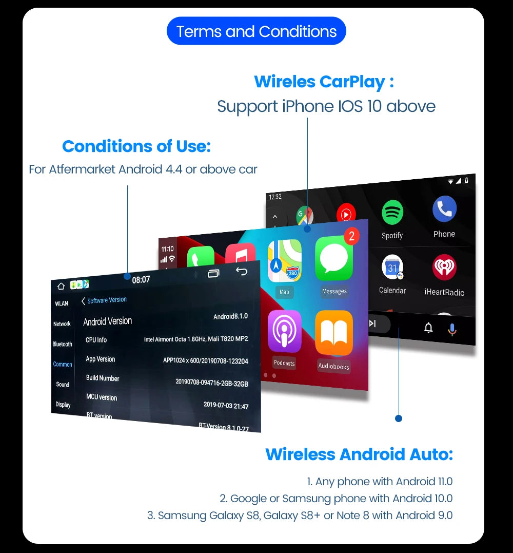 CarlinKit Wired or Wireless CarPlay Adapter USB Android Auto Dongle for Android Car Multimedia Mirrorlink Waze Spotify Autokit