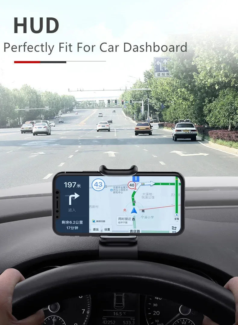 360 Rotatable Car Phone Holder Universal Dashboard Mount Grip Auto Bracket Stand for All Mobile Phones