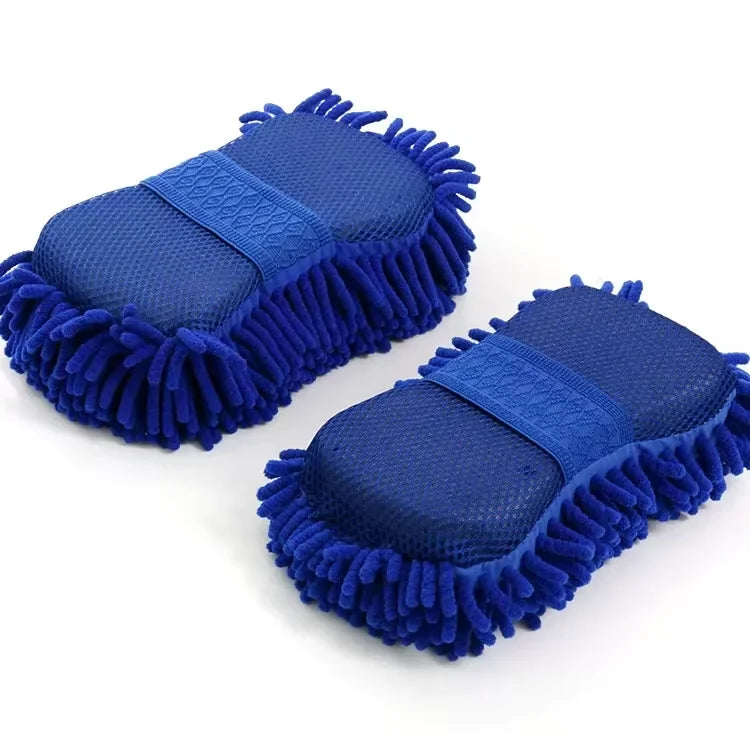 1/2Pcs Microfiber Chenille Car Wash Sponge Pad Washing Glove Towel Cleaning Kit for Car Care Styling Auto Detailing Accessories