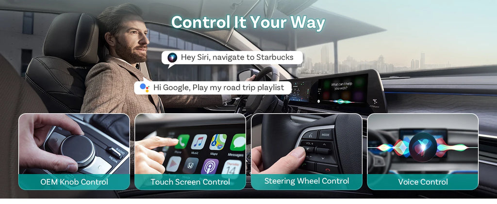 OTTOCAST Mini Pico 2in1 Wireless CarPlay Wireless Android Auto Adapter Wifi 6.0 Plug and Play Dongle for 98% of the Cars