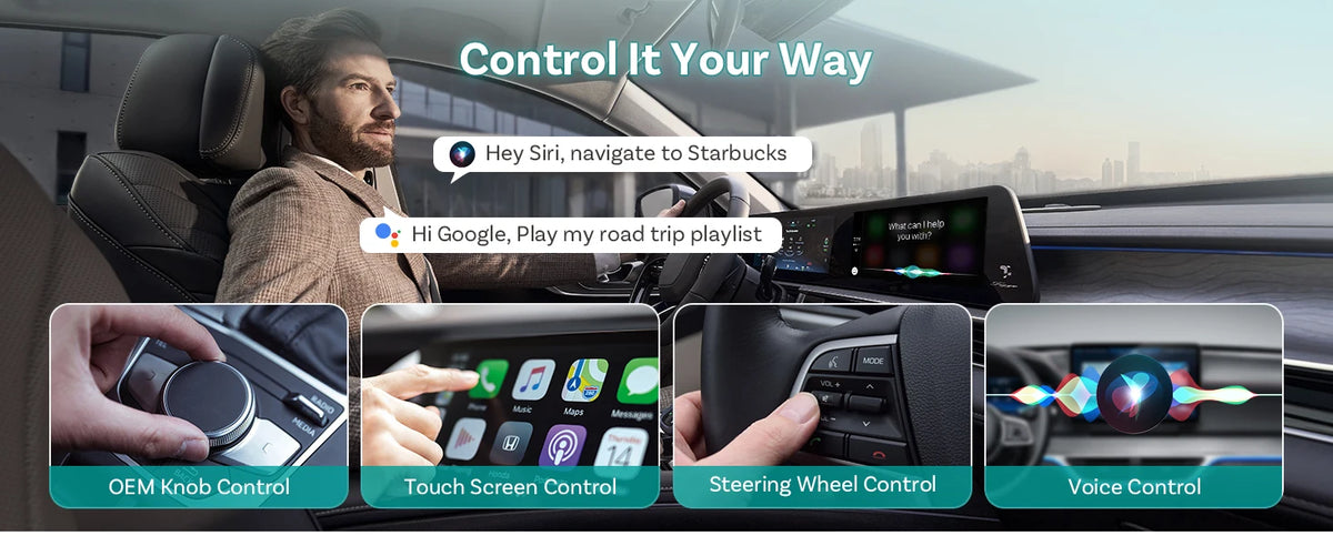 OTTOCAST Mini Pico 2in1 Wireless CarPlay Wireless Android Auto Adapter Wifi 6.0 Plug and Play Dongle for 98% of the Cars
