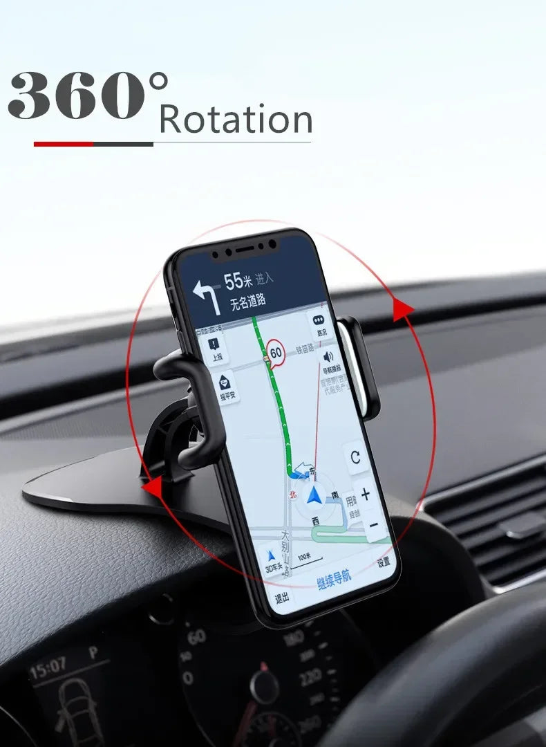 360 Rotatable Car Phone Holder Universal Dashboard Mount Grip Auto Bracket Stand for All Mobile Phones