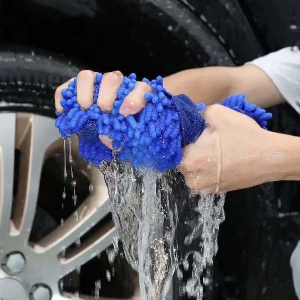 1/2Pcs Microfiber Chenille Car Wash Sponge Pad Washing Glove Towel Cleaning Kit for Car Care Styling Auto Detailing Accessories