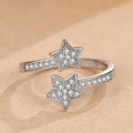 Wedding Aesthetic Jewelry Shiny Zircon Stars Men's And Women's Rings Alloy Dutan Gold Classic Ring Suitable For Men's And Women'
