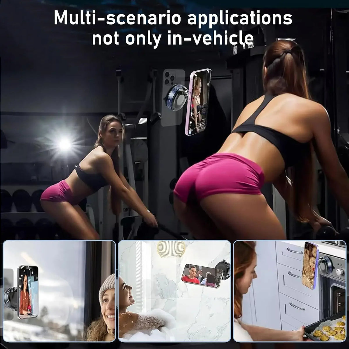 360° Rotating Vacuum Magnetic Car Phone Holder New Model Dashboard Glass Mount Multi-Scenario Automotive Navigation Stand