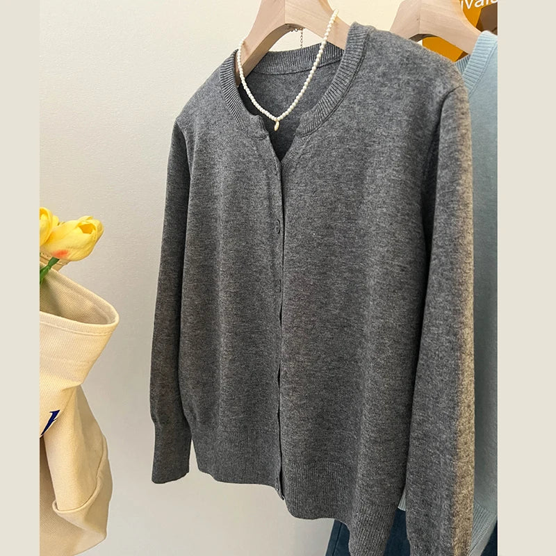 2026 New Fashion Women's Fleece Knit Loose Short Cashmere Sweater Round Neck Warm Korean Sle Casual Female Sweater Top Cloting