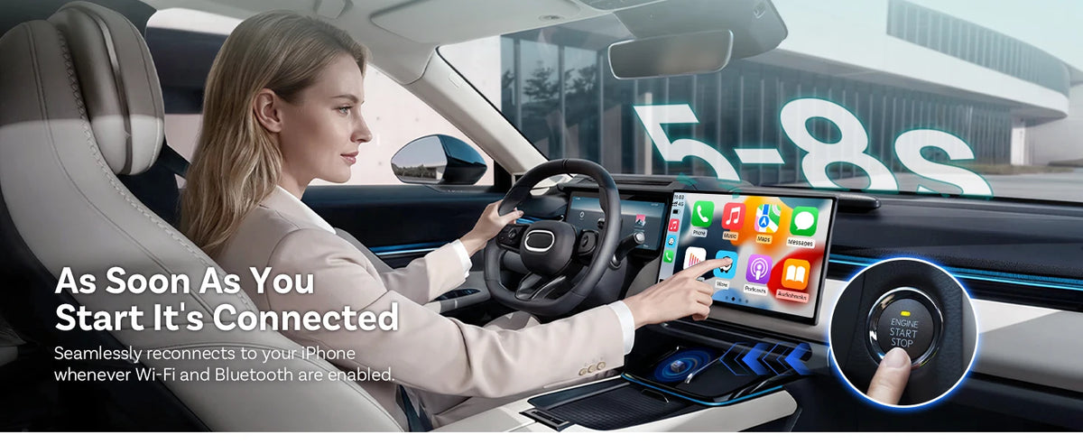 OTTOCAST Mini Pico 2in1 Wireless CarPlay Wireless Android Auto Adapter Wifi 6.0 Plug and Play Dongle for 98% of the Cars